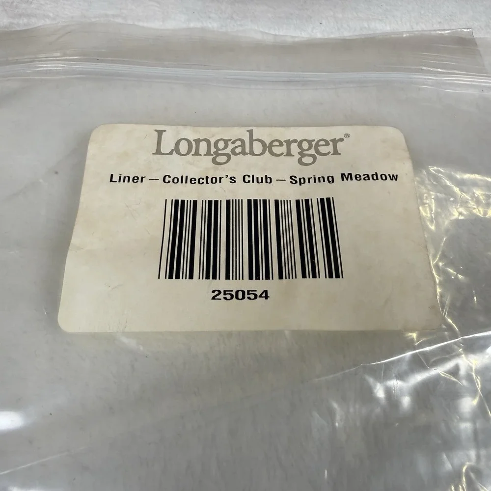 Longaberger 2000 Spring Meadow Basket Collectors Club Liner Protector Tie On
